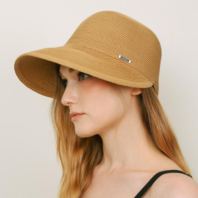 Летняя соломенная кепка-баскетбольная кепка с широкими полями из ротанга, рафии brown