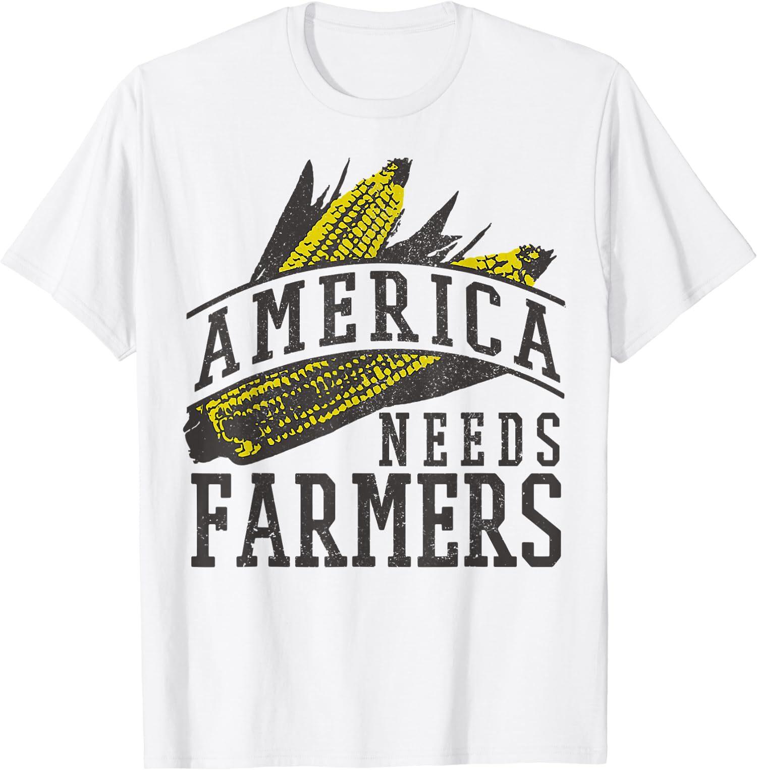 NEW LIMITED America Needs Farmers Farmer Corn Agriculture T-Shirt S
