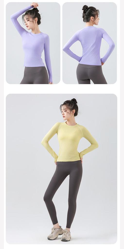 Women's Autumn/Winter Long Sleeve Round Neck Yoga & Fitness Top