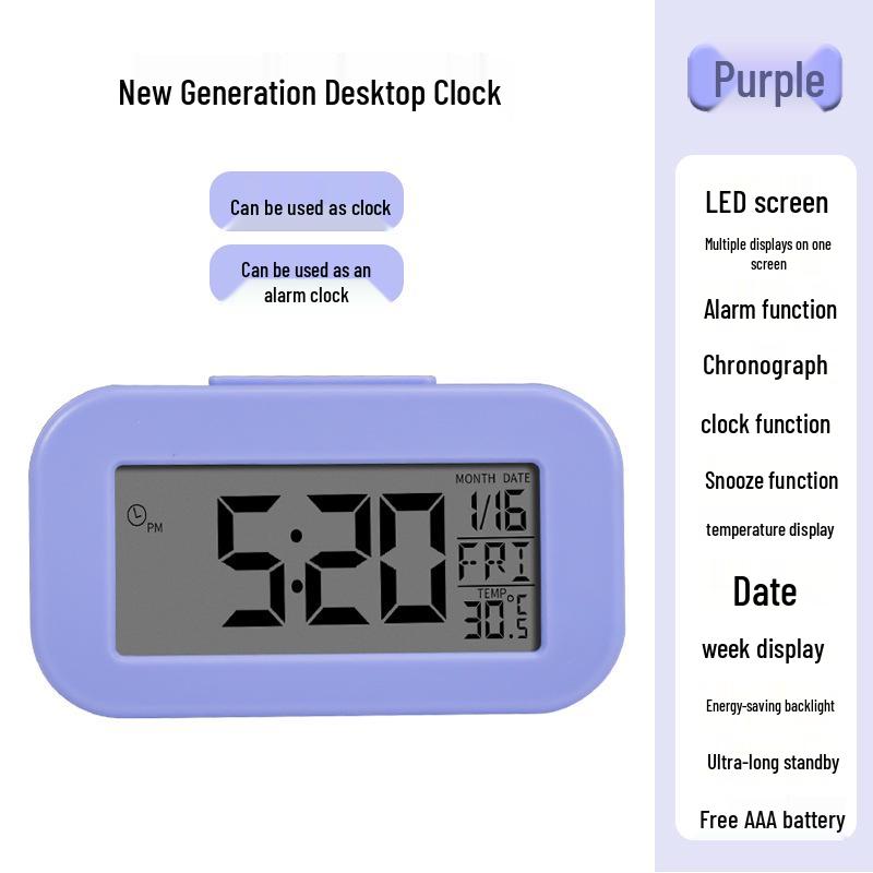 Compact Student Alarm Clock with Loud Alarm for Dorm or Desk
