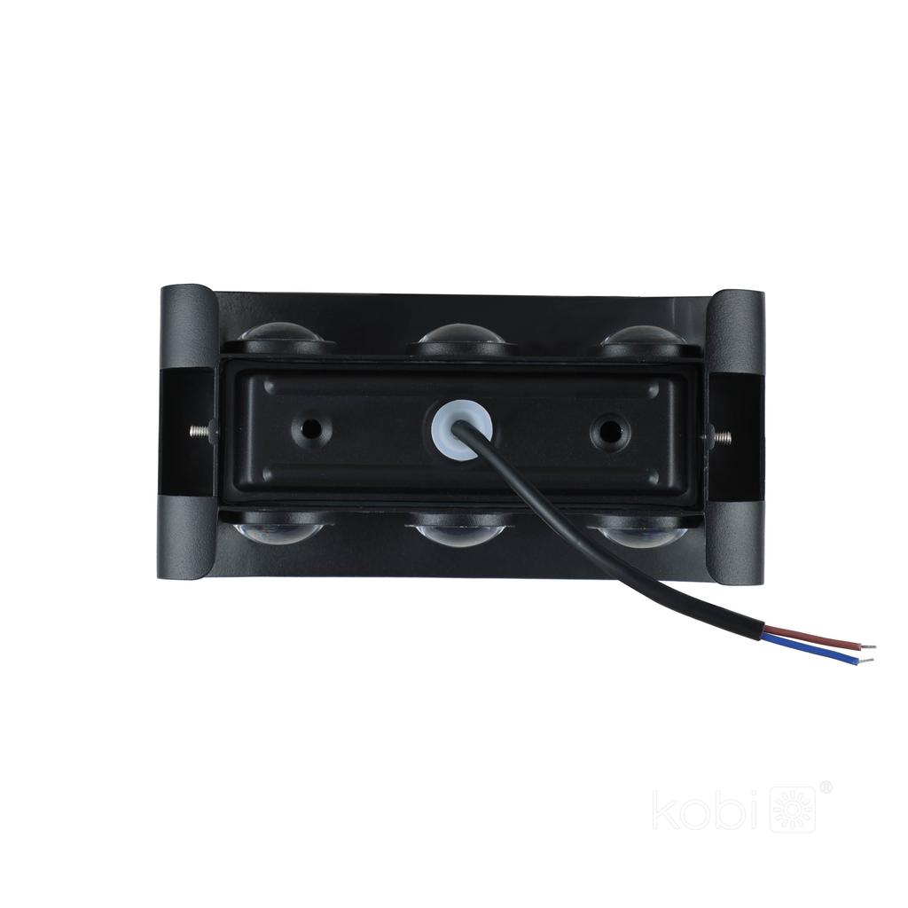 LED Garden Wall Lamp 6W 3000K IP54 Black, Double-sided Top-bottom