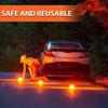 LED Road Flares Emergency Lights Roadside Car Safety Flare Kit for Vehicles 3 Disc Pack with Tools