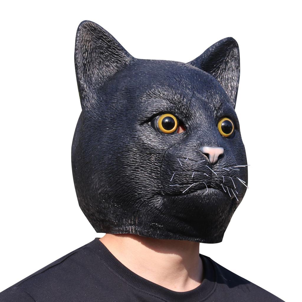 Halloween Cosplay Schwarze Katze Maske Zootopia Schwarze Katze Latex Kopfbedeckung Schwarze Katze Maske