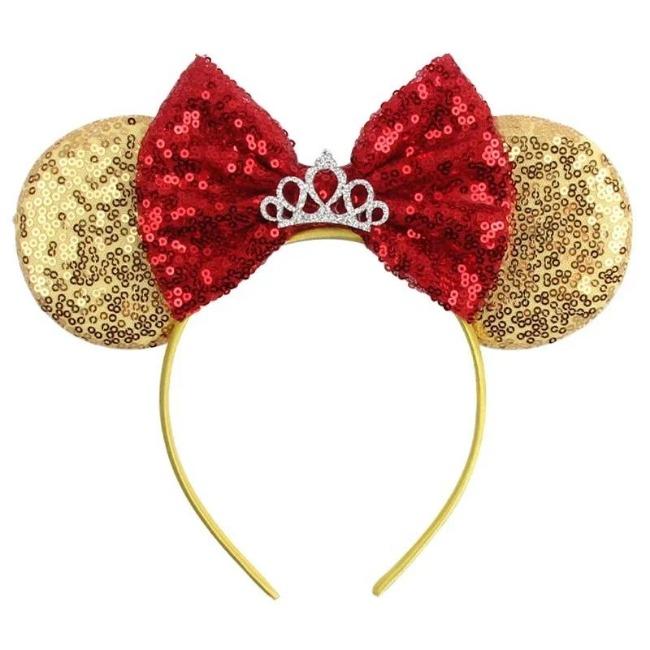 Silver Shinny Mouse Ears Headband For Girls Shinny Sequin Bow Hairband Festival Party Cosplay DIY Hair Accessories