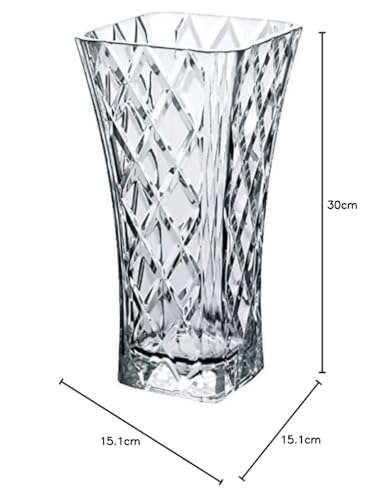 Toyo Sasaki Glass Garnish Flower Vase, Made In Japan, Dishwasher Safe, P-26468-JAN, Clear, 15.7 X 15.7 X 30.8 Cm