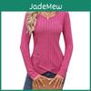 Blouse And Autumn Womens Winter Round Neck Split Button Fashion Long Sleeve Top