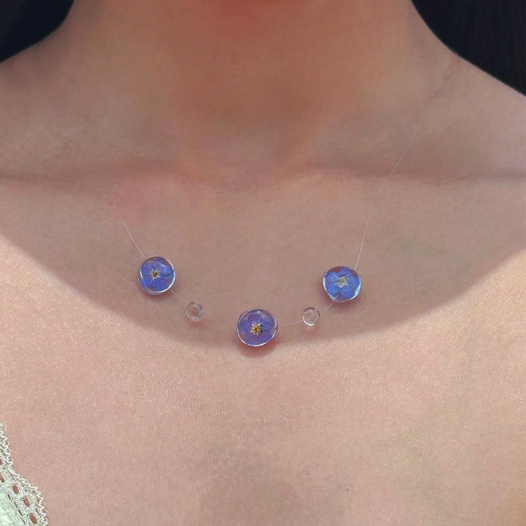 Ins Simulation Water Drop Clear Dewdrop Series Necklace Handmade Glue Dripped Fashion Jewelry Women Niche Gifts Friends