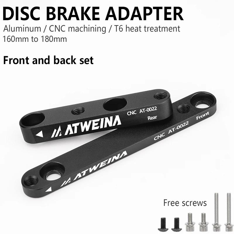 ATWEINA Road Bike Bicycle Disc Brake Aapter Flat Mount CNC Front Rear 180mm Disc Brake Rotor Adapter with Bolts Bicycle Parts