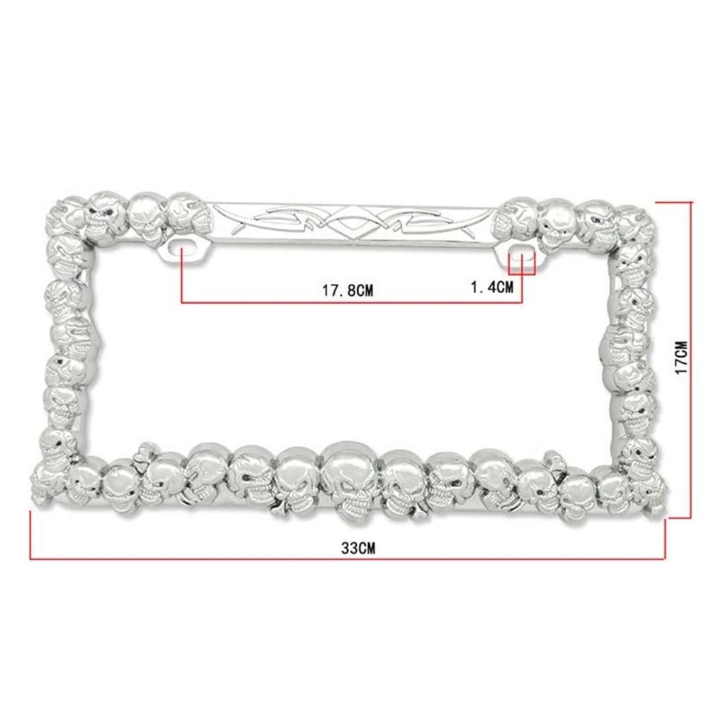 ABS Skull License Plate Tag Frame Holder Car Truck SUV License Plate Covers Frames 6