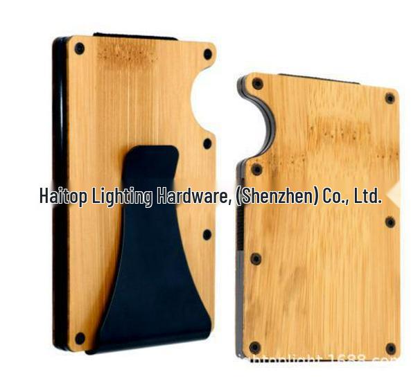 Solid Wood RFID Aluminum Credit Card Holder - Large Capacity Men s Anti-theft Wallet