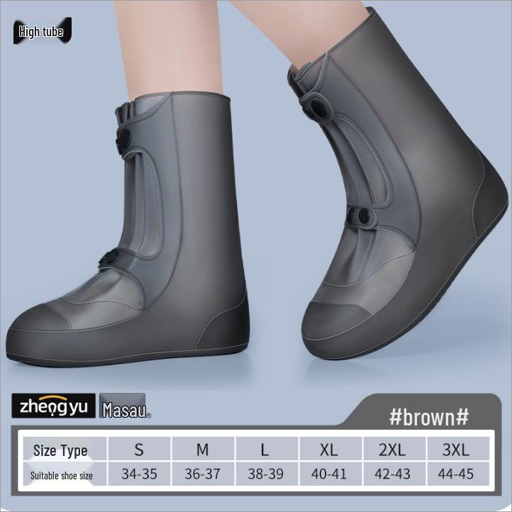 Children's and Men's Waterproof Non-slip Rain Boot Covers - Reusable, Wear-resistant Silicone for Cycling and Outdoor Use.