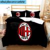 3PCS Ac Milan Logo Design Bedding Set For Bedroom, Dormitory,Including 1pc Duvet Cover And 2pcs Pillowcases Large size Fan gift