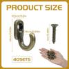 40 Pieces Coat Hooks Cloth Hangers for Hanging Wall Mount Cupboard Jewelry Kitchen