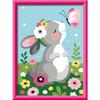 CreArt Kids 18x24cm Lapin et papillon, Kit de peinture par numéros Numéro d'Art, Dès 7 ans, 25836, Ravensburger