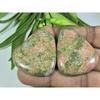 137Cts.2Pcs Natural Unakite Pear Shape Cabochon Loose Gemstone 32X43-33X46MM A-103