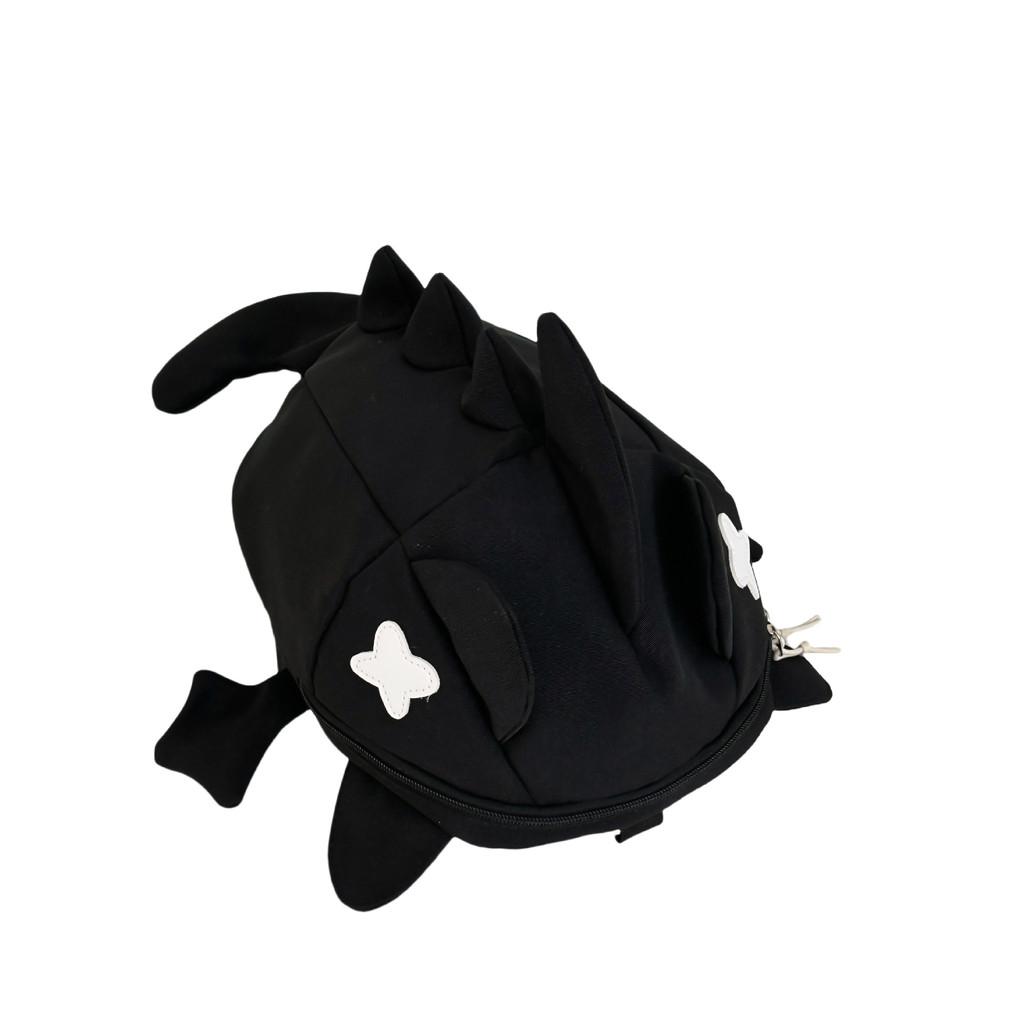 Детский рюкзак Акула Мультяшный нейлоновый школьный рюкзак для детей с мягкими лямками для малышей чёрный