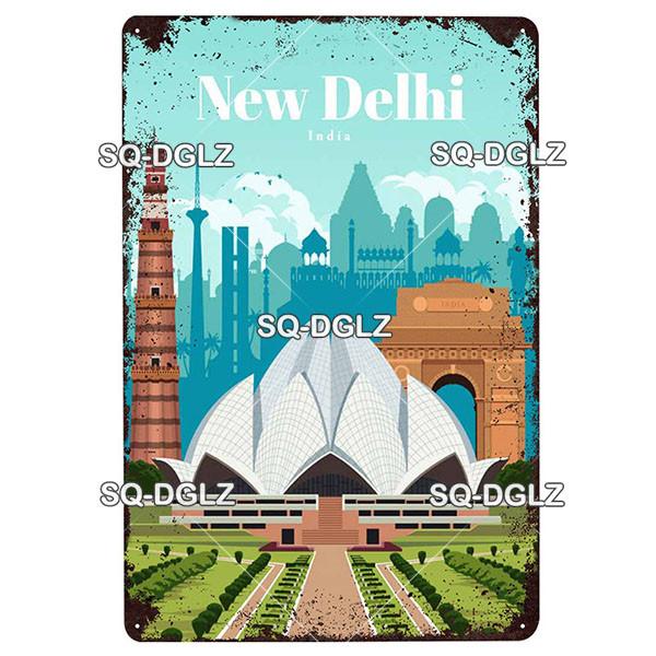 [SQ-DGLZ]Europa Stadt Metall Zeichen Vintage Plaque Platte Dekor Für Pub Bar Wand Dekor Zinn Zeichen Budapest/Moskau/Brügge Poster Geschenk