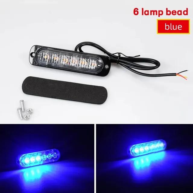 1X Truck LED Strobe Police Warning Light 6SMD Grille Flashing Side Light Bar Car Trailer Beacon Lamp Amber Traffic Light 12V 24V