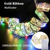 Christmas Tree Decoration Ribbon String Light Mesh Tulle Roll Fabric Pendant Merry Christmas Decor Home Xmas Gifts DIY New Year