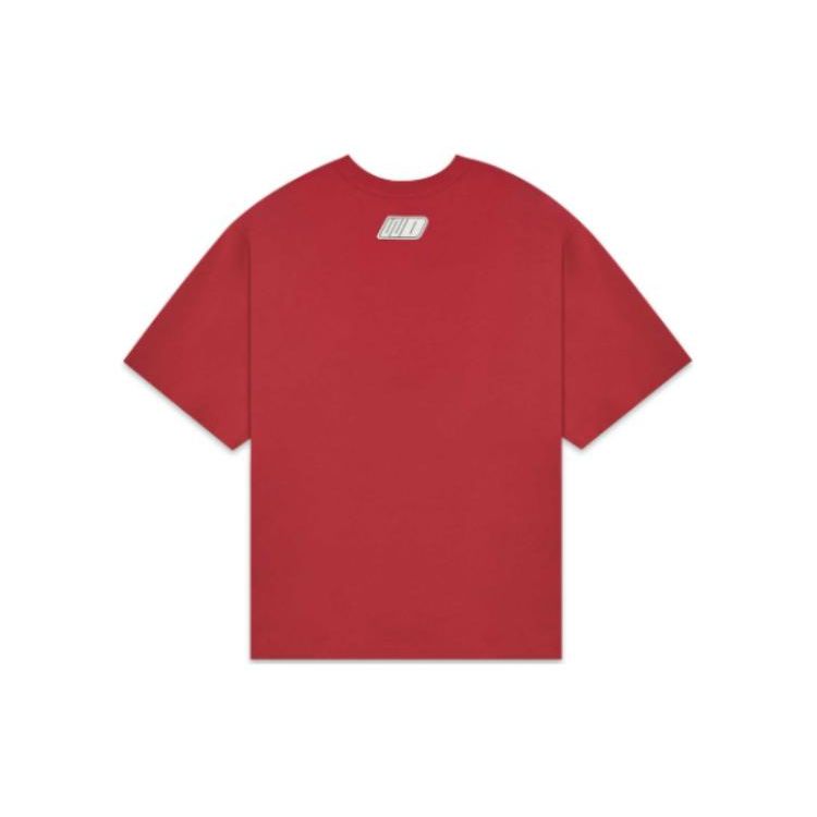 We11done Ss22 Logo Monster Color Block Round Neck Short Sleeve T-Shirt Unisex T-Shirts Red WD-TT1-22-650-U-RD