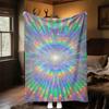 1PC Rainbow StarburstOutdoor Flannel Blanket - Soft Plush Decor for Picnics, camping, Bedroom, Playroom, Office, or Lunch Break 1289A