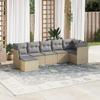 VidaXL Garden Lounge Set with Cushions 7 Pcs Beige Braided Resin 3217969
