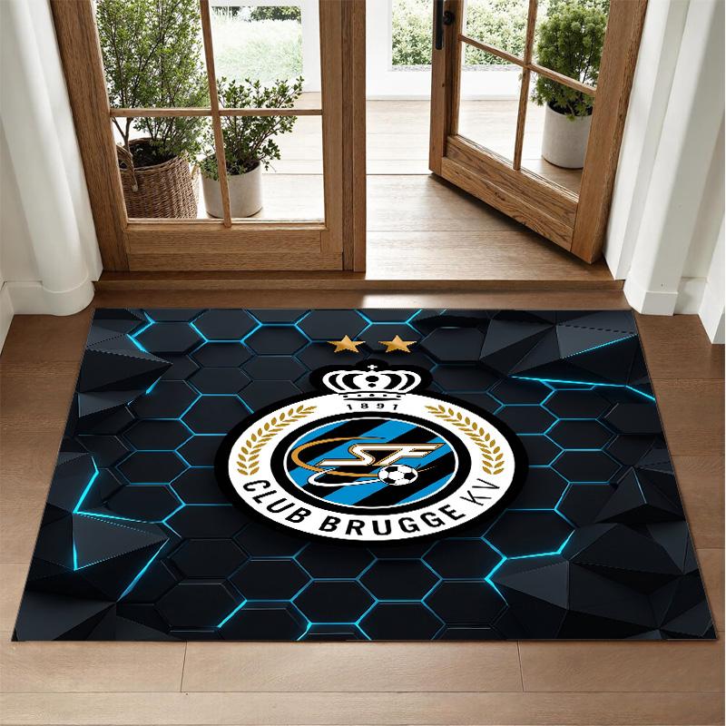 Club Brugge FC Design Crystal Velvet Rug Soft Decorative Mat for Bedroom Entrance