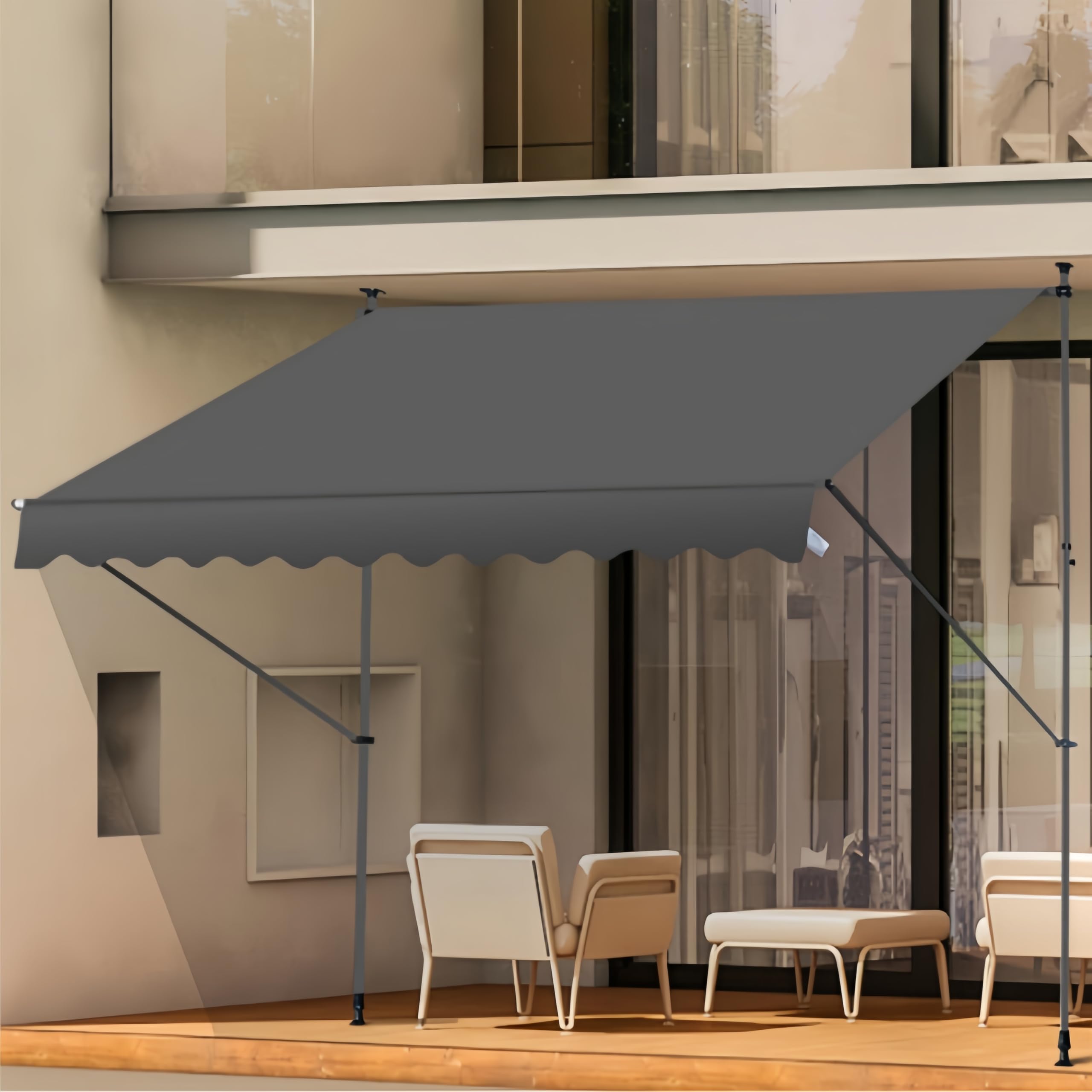 

Sacalority Тент Натяжной Дождь УФ УФ Регулируемый Регулируемый Легкий Без Конструкции Серый Палатка, Тип, 3м, Роликовый Тип, Солнцезащита, Защита, Водонепроницаемый, серый