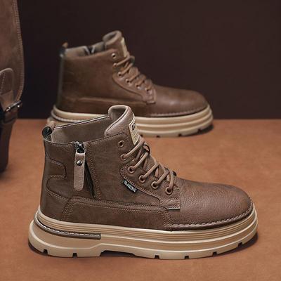 Martin Boots 2025 Autumn and Winter New Men's Shoes High-top Rubber Sole Trend Martin Boots British Fashion Trendy Shoes