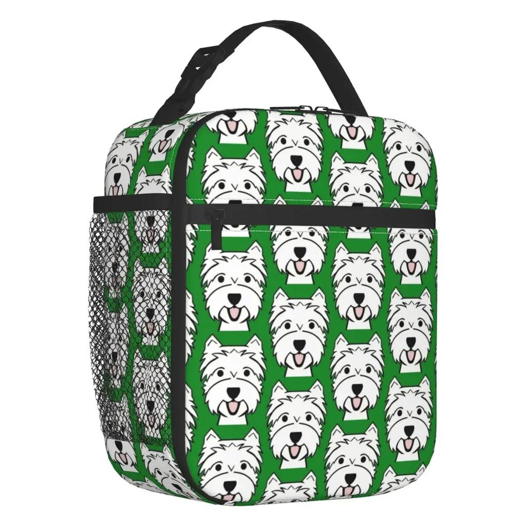 Cute West Highland White Terrier Dog Insulated Lunch Bag Leakproof Westie Puppy Cooler Thermal Lunch Box Office Picnic Travel