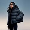 Womens Short Puffer Jacket Warm Lightweight Duck Down Coat Hooded Slim Fit Winter Outerwear
