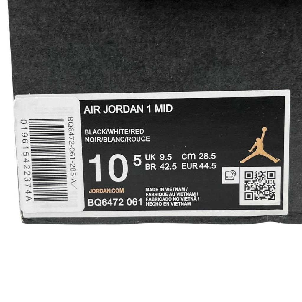 Nike WMNS AIR JORDAN 1 MID BQ6472-061 Sneakers Black Mens JP28.5 EU44.5 US10.5 Used