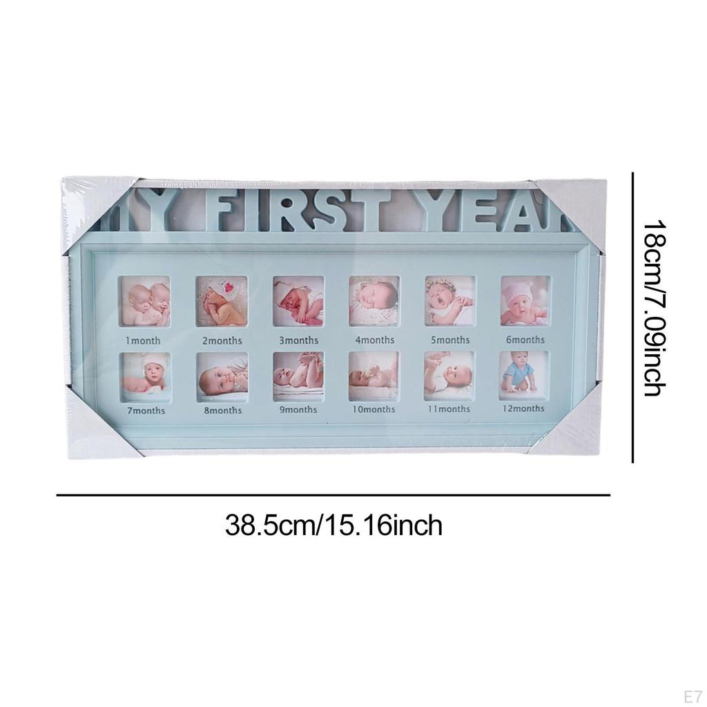 Babys First Year Picture Frame Milestone Photo Desktop Collage Album PVC Construction Suitable