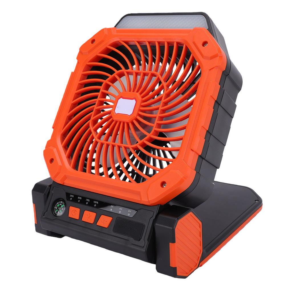 Solar Camping Fan 7800mah Battery Powered Fan Rechargeable Outdoor Tent Fan for Picnic Barbecue Fishing Travel