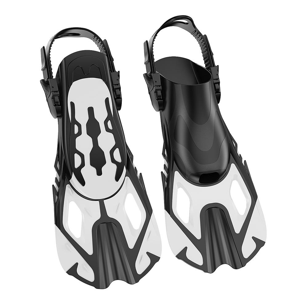 Snorkel Fins Swimming Flippers Adjustable Buckles Travel Size Swim Fins Open Heel Non Slip for Snorkeling Diving Swimming