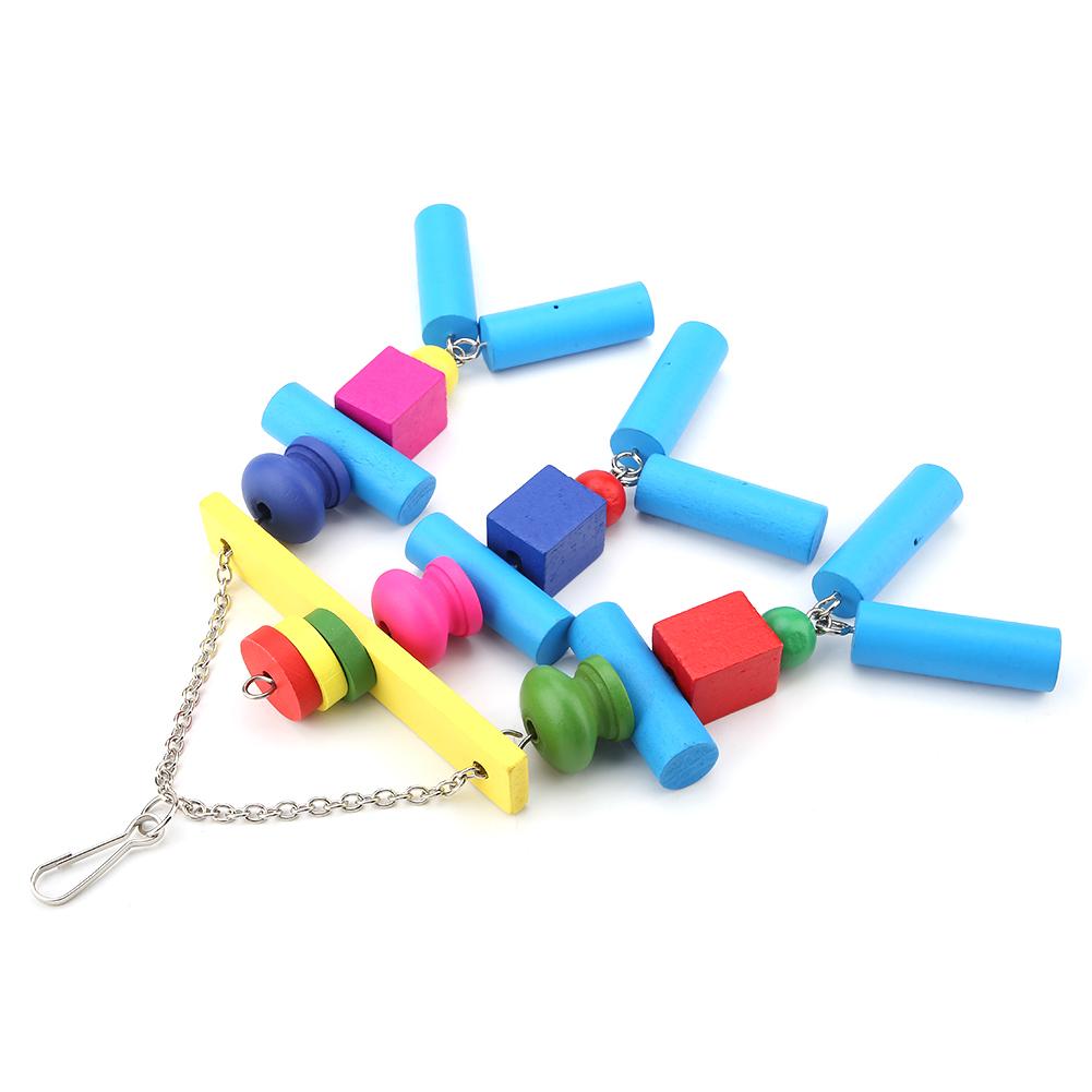 Bird Chewing Toy Parrots Cage Bite Toys Block Hammock Swing Hanging Chewing Toy