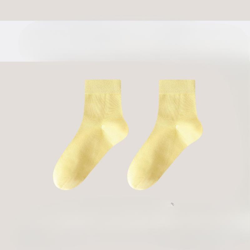 Spring and Summer Women's Socks: Pure Cotton Mid-calf Socks, Soft, Comfortable, Breathable and Not Prone To Pilling. Solid Color Mid-calf Socks