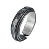 Adjustable Open Ring Men Women Vintage Rock Texture Geometric Skull Design Plated Unisex Finger