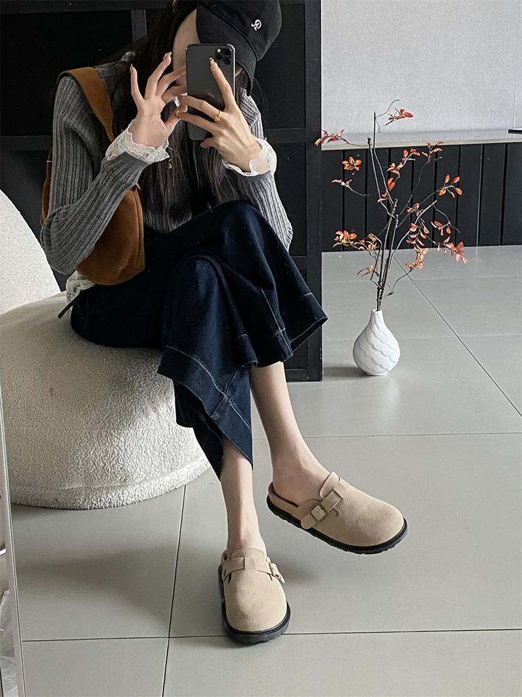 Fashion Slingback Top Quality New Leather ink panties For Women Retro Fashion Summer All-Match Sandals Shoes soft-Soled susal Sandals