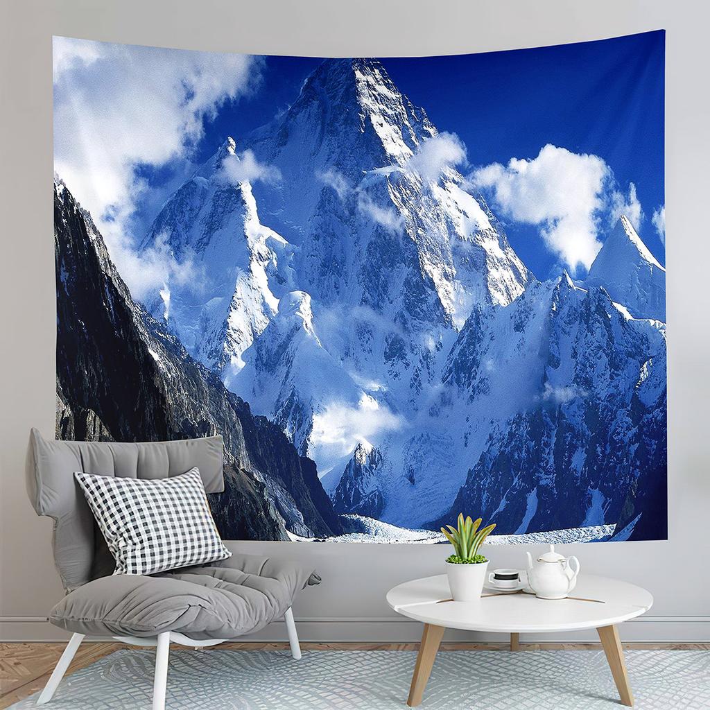 Snow Mountain Tapestry Snow Covered Trees Tapestry Natural Scenery Tapestry Wall Hanging Tapestries Art Living Room Bedroom Dorm