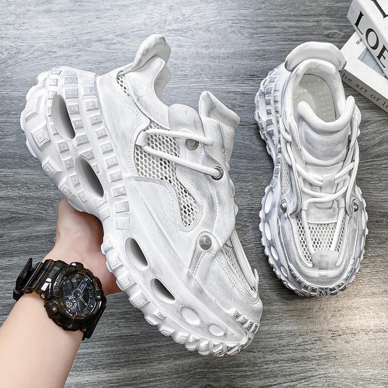 

Весенний тренд, универсальные туфли для папы на толстой подошве, молодежные студенческие спортивные кроссовки, модная мужская обувь 39 белый