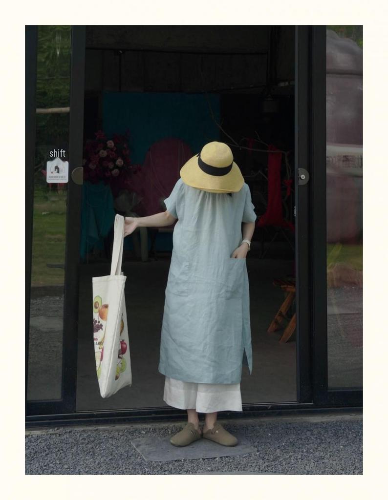 Elegant Japanese-French Plus Size Summer Dress with Pockets