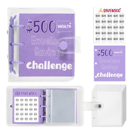 25 Envelopes Money Saving Challenge Binder Mini Cash Saving Budget Book to