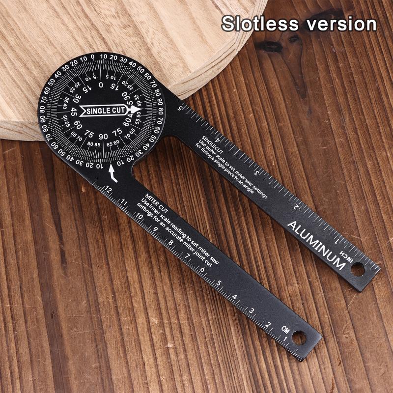 Aluminum Miter Saw Protractor 7-Inch Rust Proof Angle Finder Featuring Precision Laser Engraved Scales
