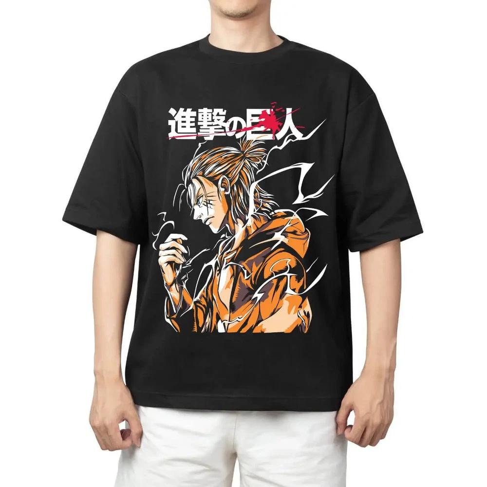 Anime Attack On Titan Eren Yeager Freedom Black TShirt 1 S
