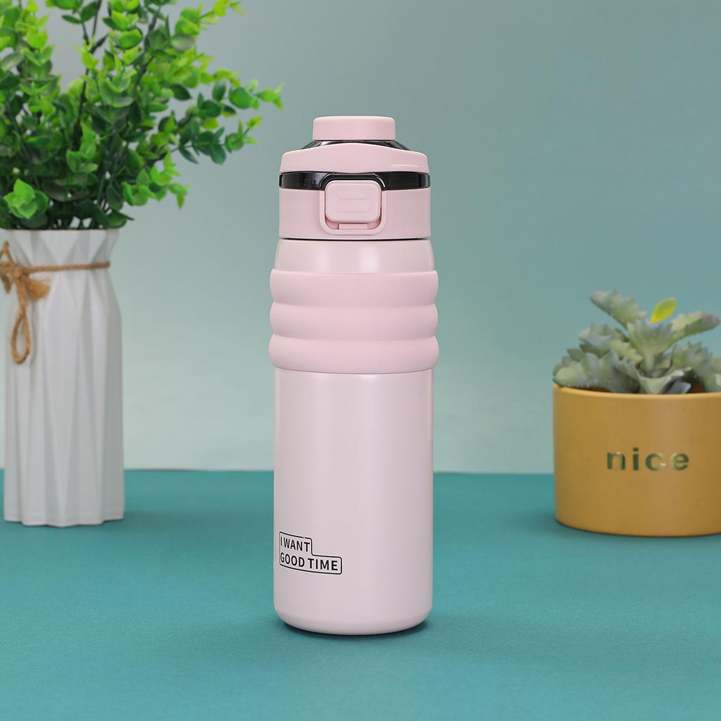 Nový Cool Dvojitý Termoskový Hrnek Nerezový Venkovní Přenosný Přenosná Sportovní Konvice Vysoký Vzhled Horizontální Pítko