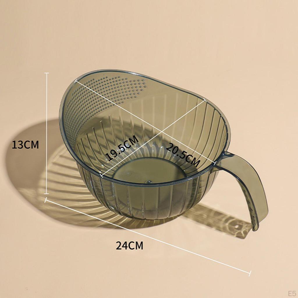 Rice Washer Strainer Container with Fine Mesh Colanders Sieve Bowl for Cleaning Veggie, Fruit ,Pasta