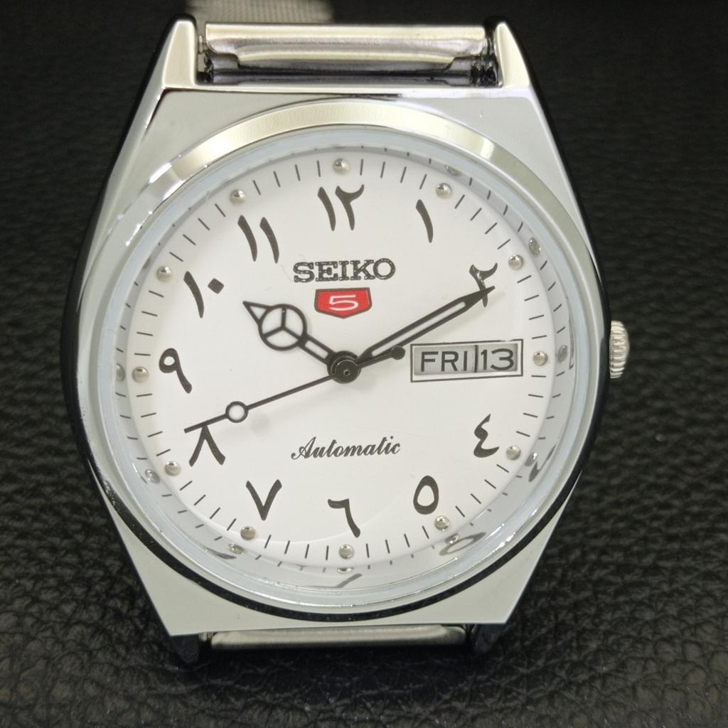 REFURBISHED SEIKO 5 AUTOMATIC 6309A VINTAGE JAPAN MENS WHITE WATCH a441321-5 Sk-a441321