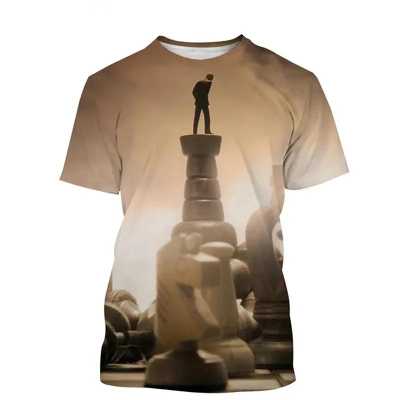 Chess T-shirt 3D Printing Design Fashion O-neck Short Sleeve Multiple Styles Tee Shirts Breathable Soft 2024 Summer y2k Tops