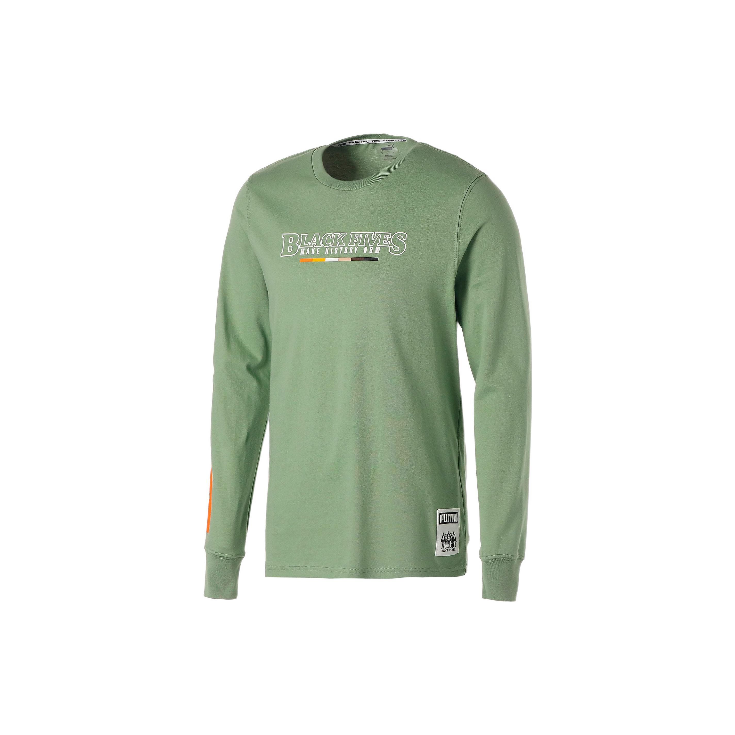 

Puma FW22 Round Neck Solid Color Letter Floral Print Long Sleeve T-Shirt Men Tops Green 537804-01 S